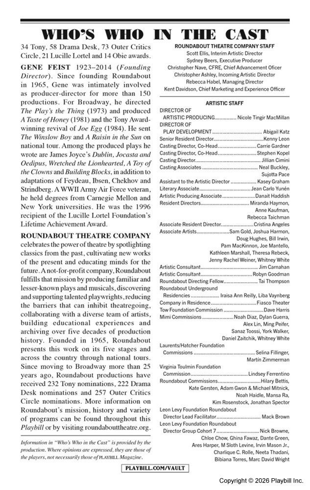 Fallen Angels Playbill - Opening Night