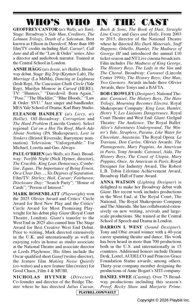 Giant Playbill - Opening Night