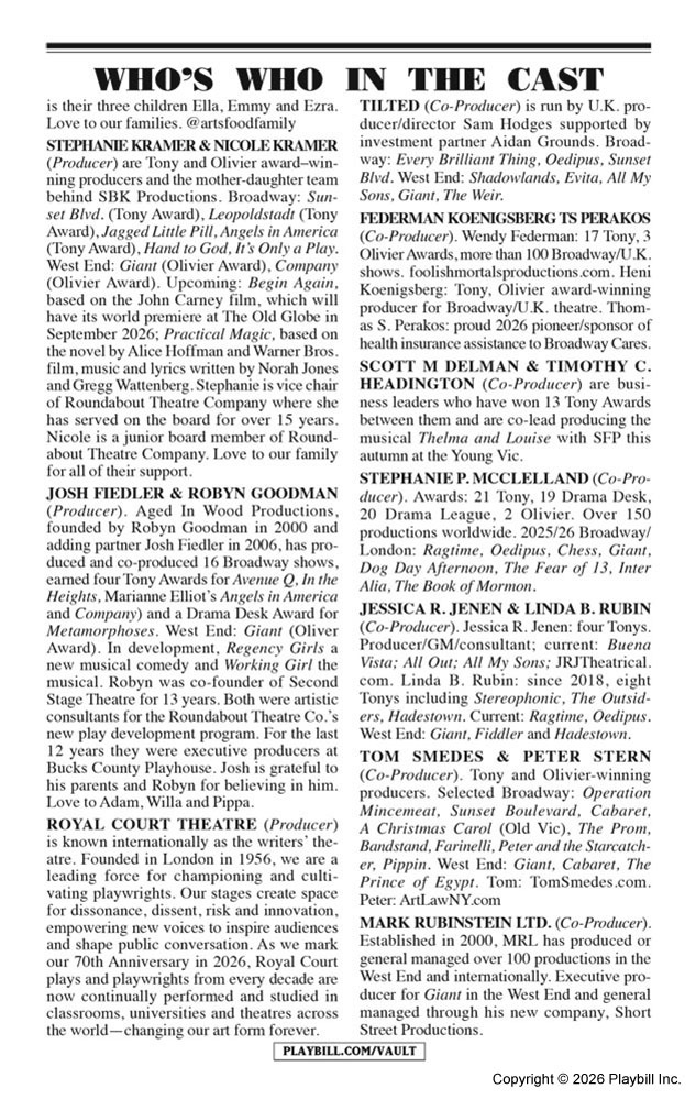 Giant Playbill - Opening Night