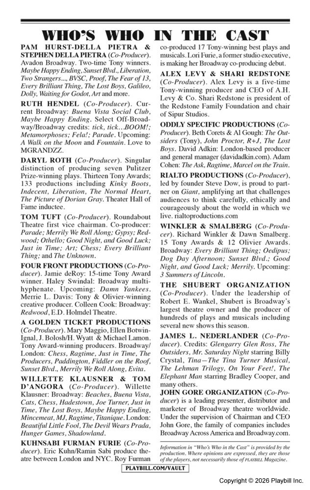 Giant Playbill - Opening Night