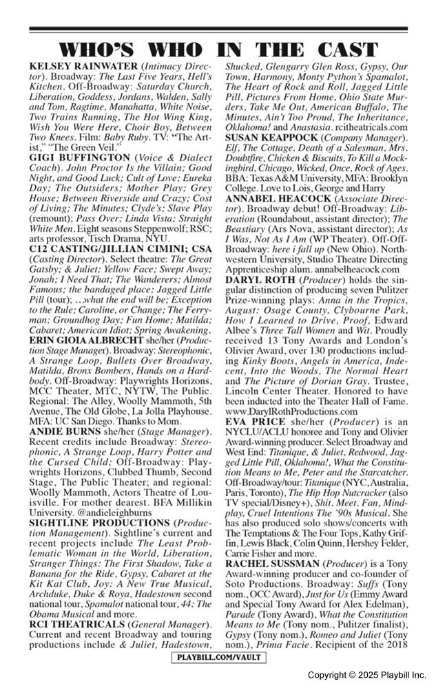 Liberation Playbill - Opening Night