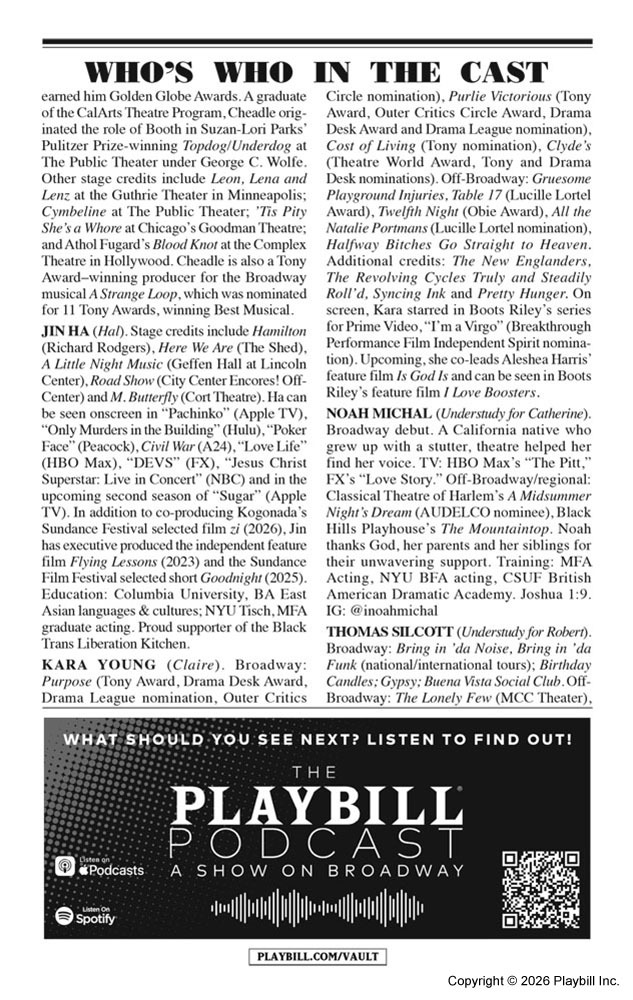 Proof Playbill - Opening Night
