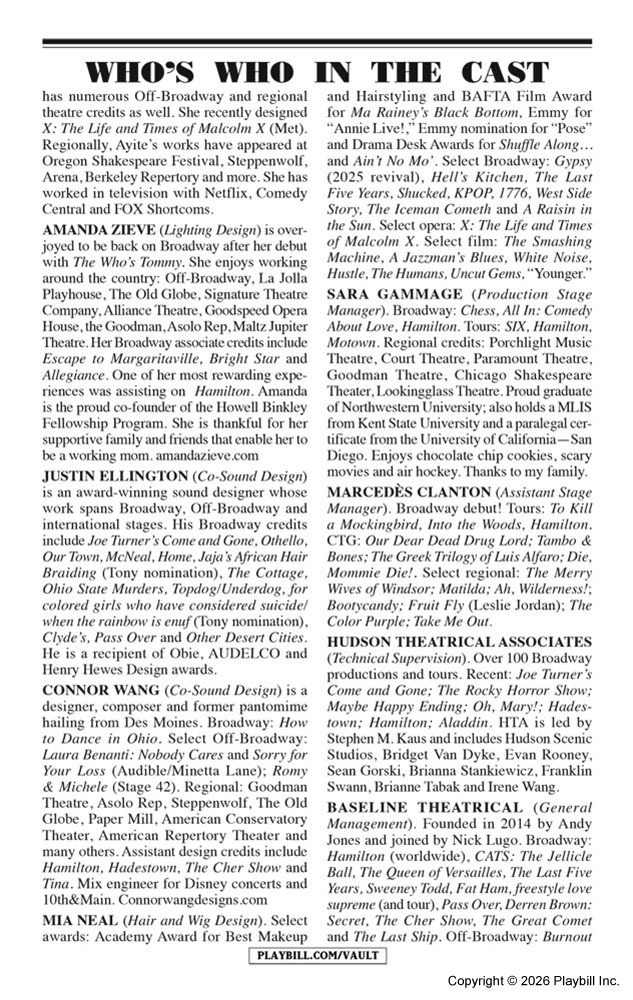 Proof Playbill - Opening Night