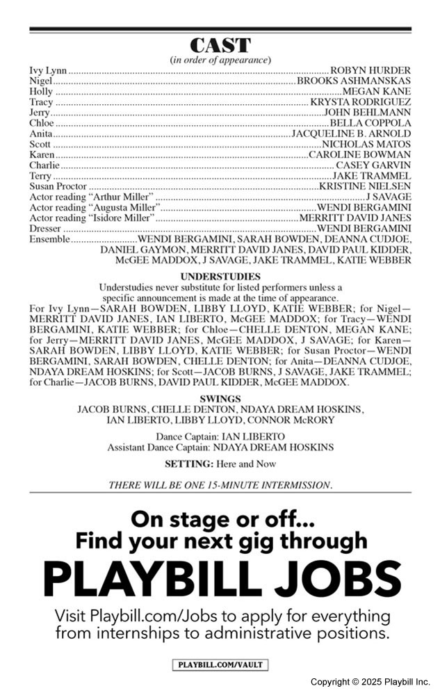 Smash Playbill - Opening Night