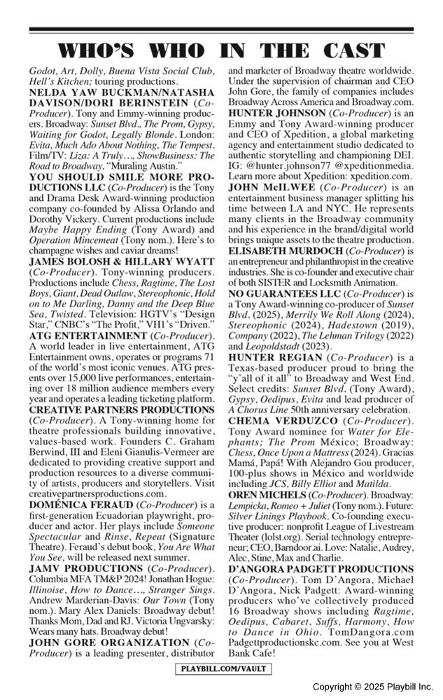 The Queen of Versailles Playbill - Opening Night