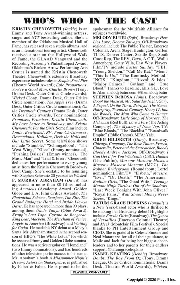 The Queen of Versailles Playbill - Opening Night