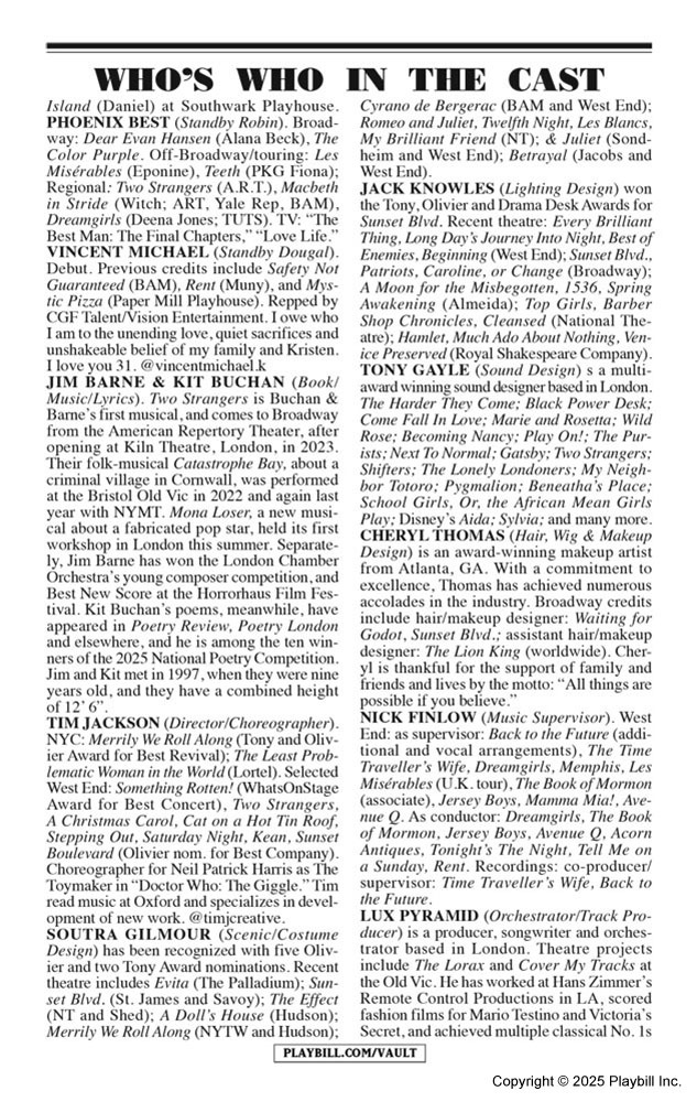 Two Strangers (Carry a Cake Across New York) Playbill - Opening Night