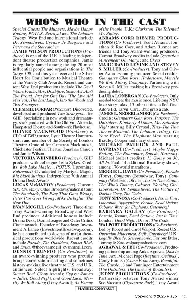 Two Strangers (Carry a Cake Across New York) Playbill - Opening Night